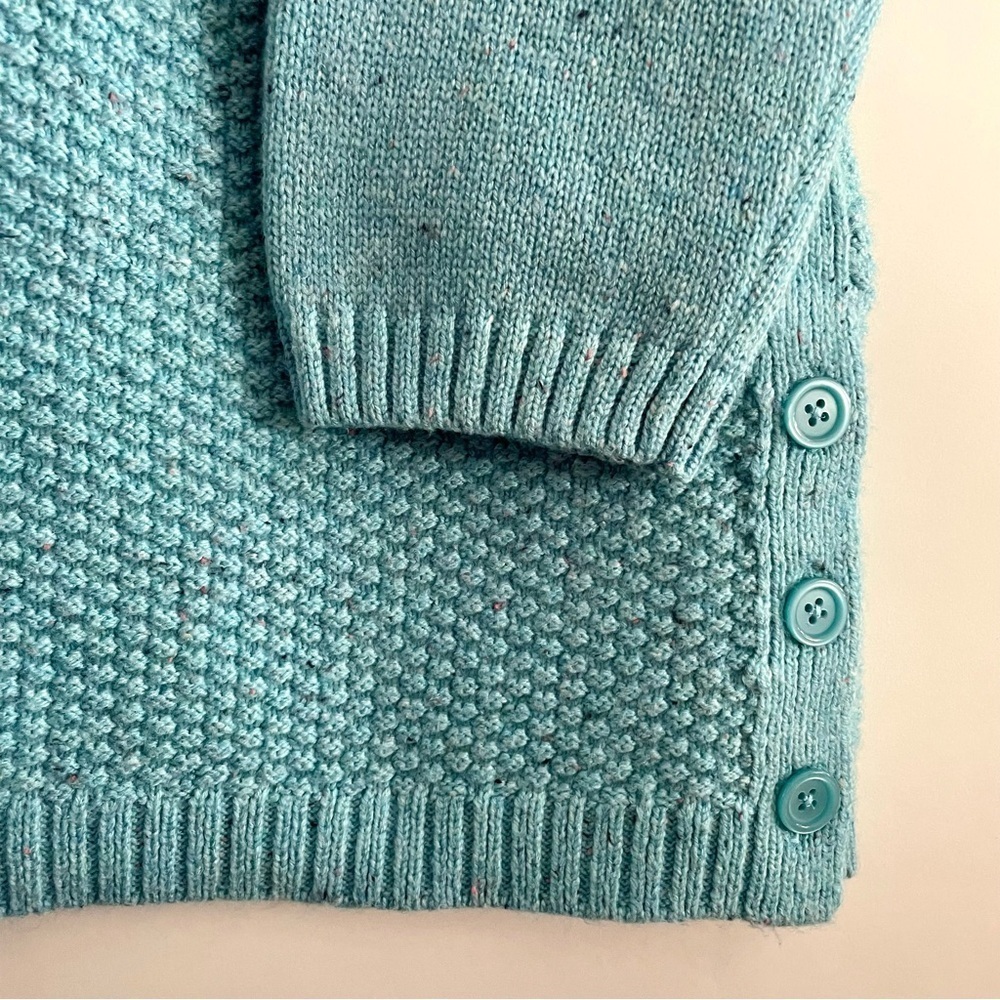 Talbots Aqua Blue Donegal Tweed Tunic Sweater w/ Sabrina Collar Size 2X Petite - Picture 5 of 11